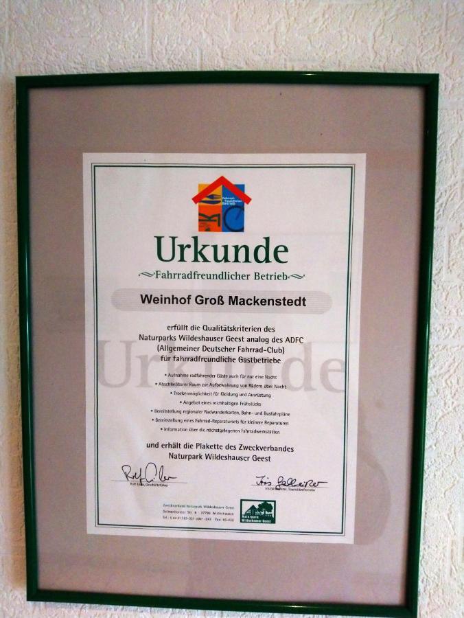 Hotel Weinhof Gross Mackenstedt Stuhr Kültér fotó